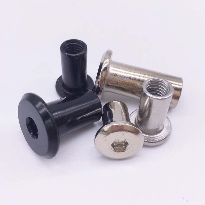 Furniture Hardware Barrel Nut - Wkooa-Écrou barillet noir à tête plate,