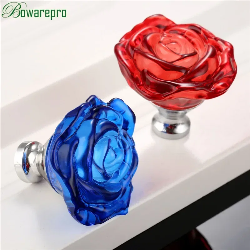 Furniture Hardware Legs - Bowarepro 50MM cristal Rose verre poignée