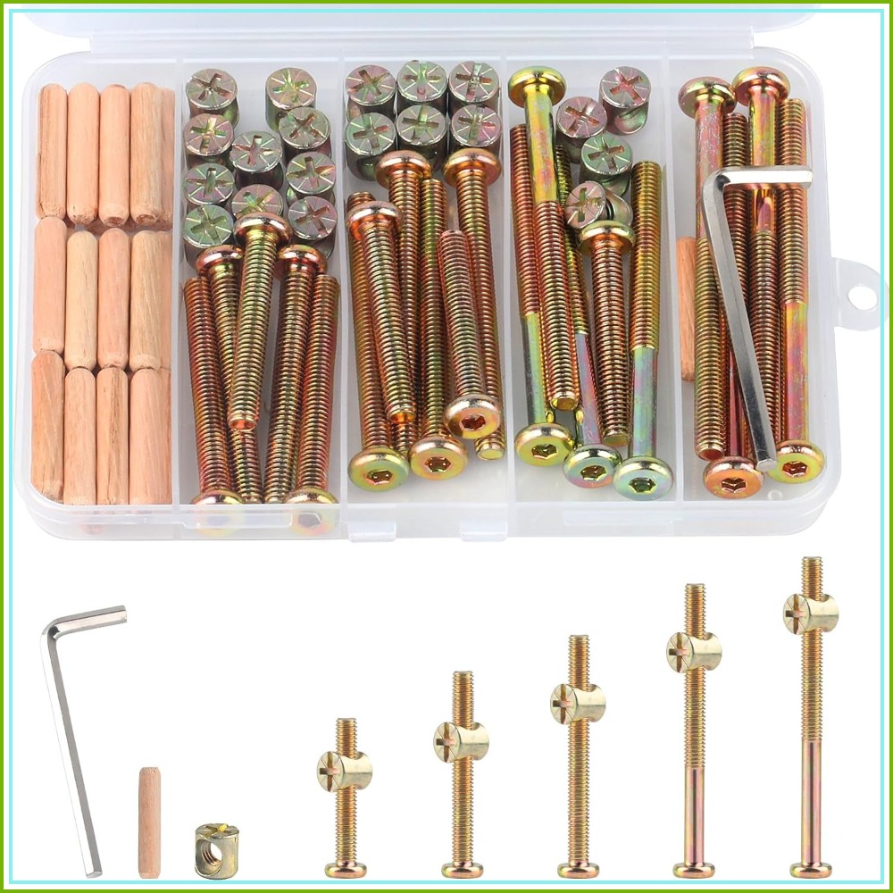 Furniture Hardware Barrel Nut - Assortiment de vis pour berceau M6x40/50/60/70/80mm,