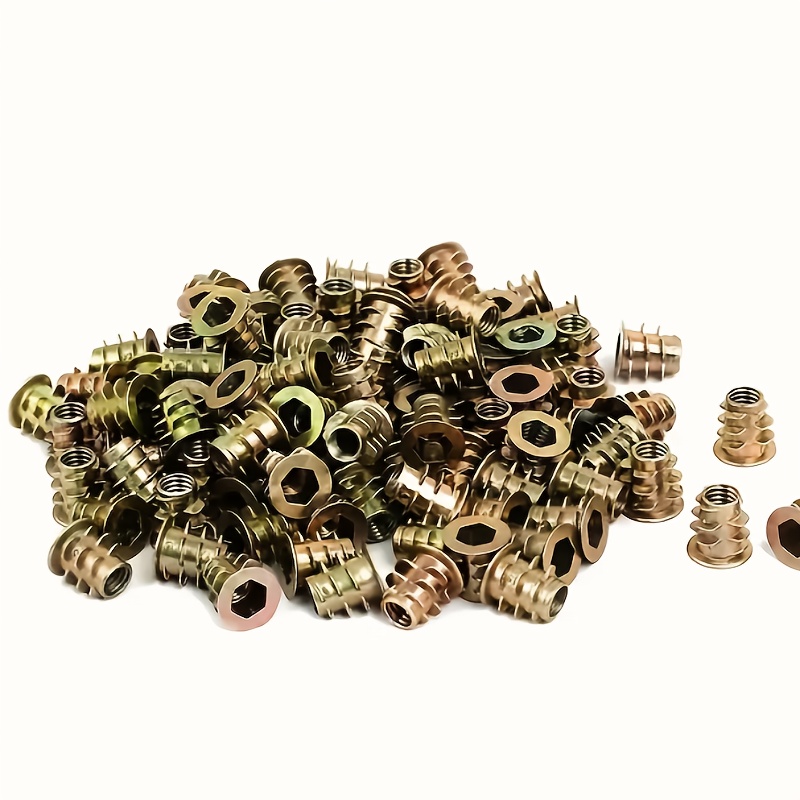 Furniture Hardware Threaded Inserts - 100 pièces d'inserts filetés en alliage
