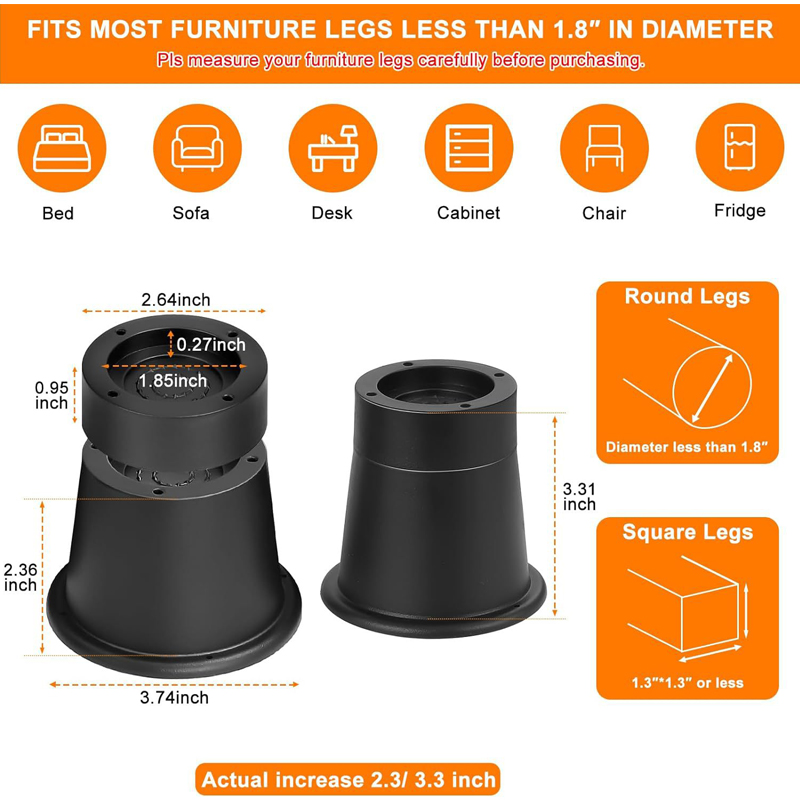 Rehausseur de meubles rond en  - Furniture Hardware Legs avis et prix